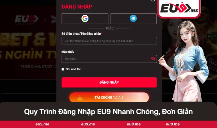Đăng Nhập EU9 2 Quy trình để truy cập nick game nhanh chóng nhất