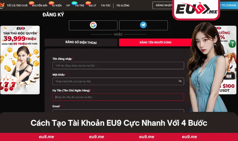 EU9 6 Tạo nick thành viên căn bản với 4 bước