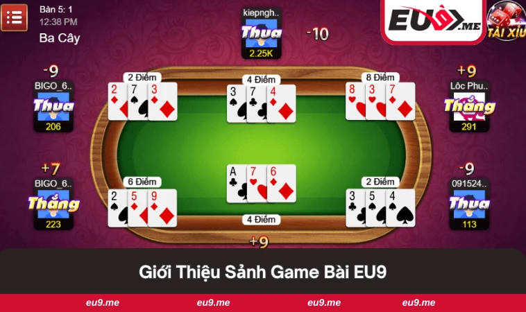 Game Bài EU9 1 Giao diện sảnh game bài tại EU9 trực quan và sinh động.